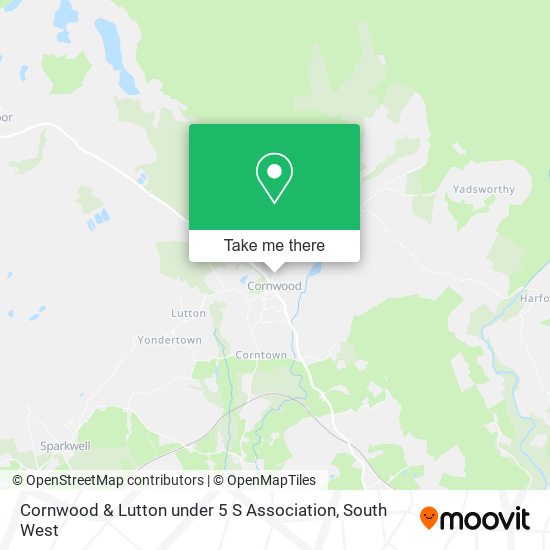 Cornwood & Lutton under 5 S Association map