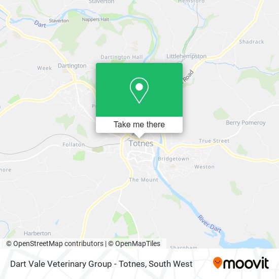 Dart Vale Veterinary Group - Totnes map