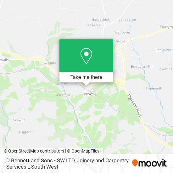 D Bennett and Sons - SW LTD, Joinery and Carpentry Services . map
