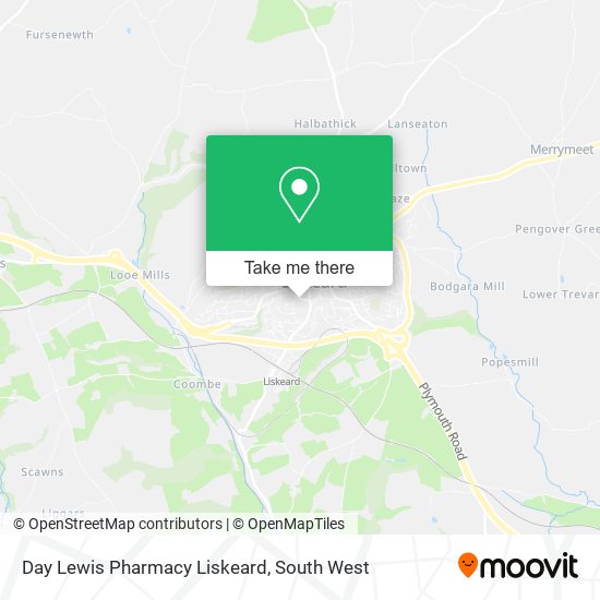 Day Lewis Pharmacy Liskeard map