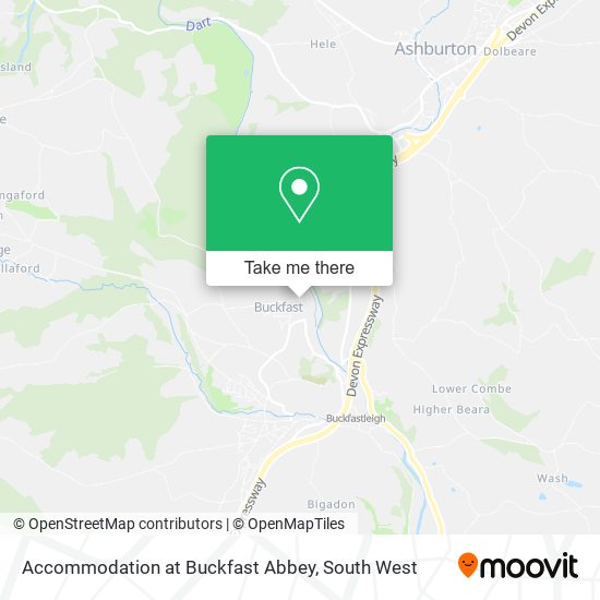 Accommodation at Buckfast Abbey map