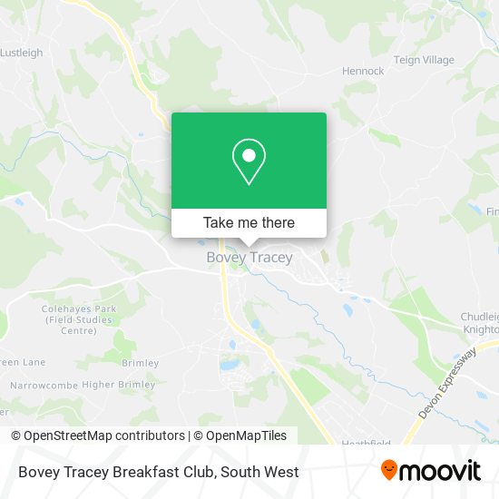 Bovey Tracey Breakfast Club map