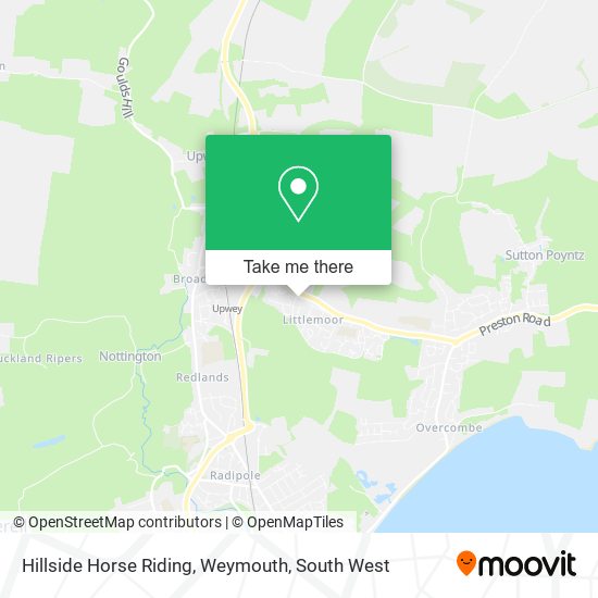 Hillside Horse Riding, Weymouth map