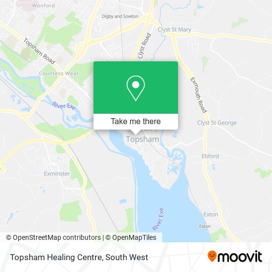 Topsham Healing Centre map