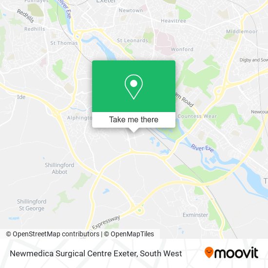 Newmedica Surgical Centre Exeter map