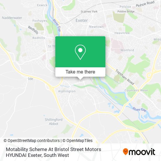 Motability Scheme At Bristol Street Motors HYUNDAI Exeter map