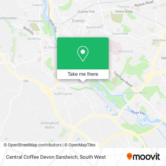 Central Coffee Devon Sandwich map