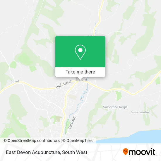 East Devon Acupuncture map