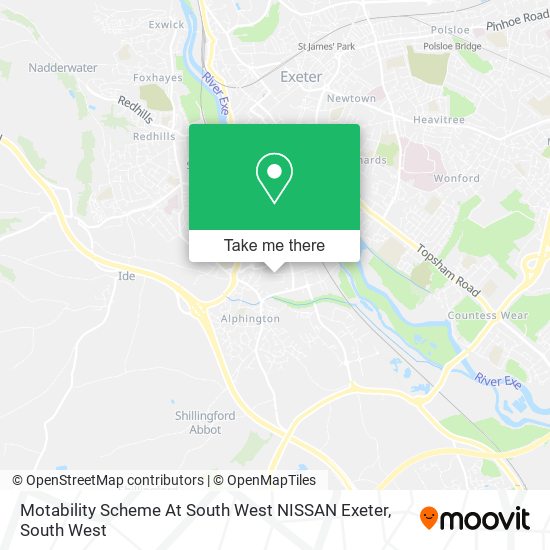 Motability Scheme At South West NISSAN Exeter map