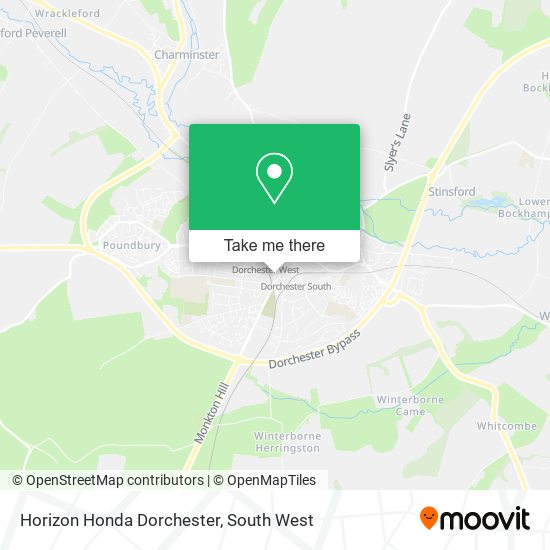 Horizon Honda Dorchester map