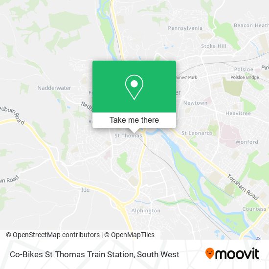 Co-Bikes St Thomas Train Station map