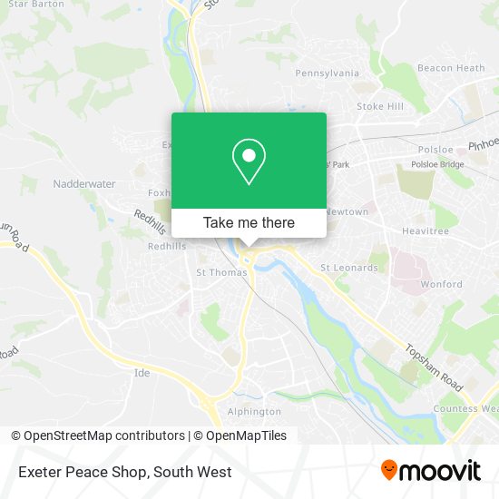 Exeter Peace Shop map