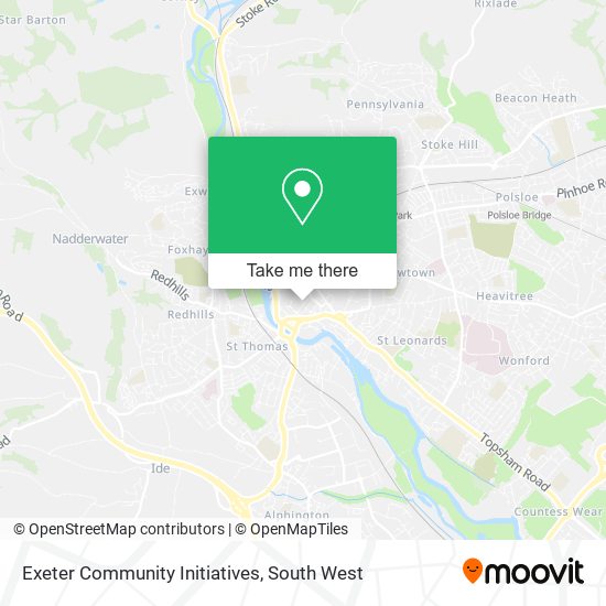 Exeter Community Initiatives map