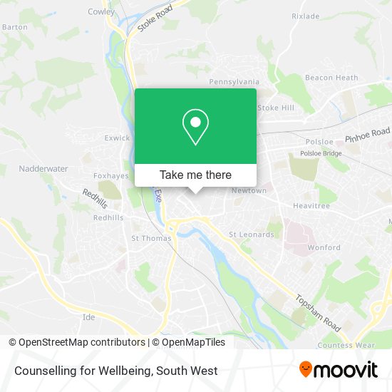 Counselling for Wellbeing map