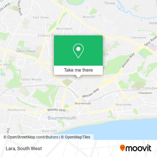 How to get to Lara in Bournemouth by bus or train?