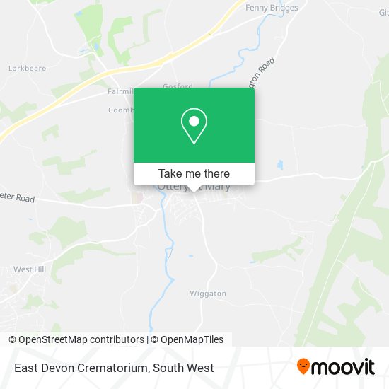 East Devon Crematorium map