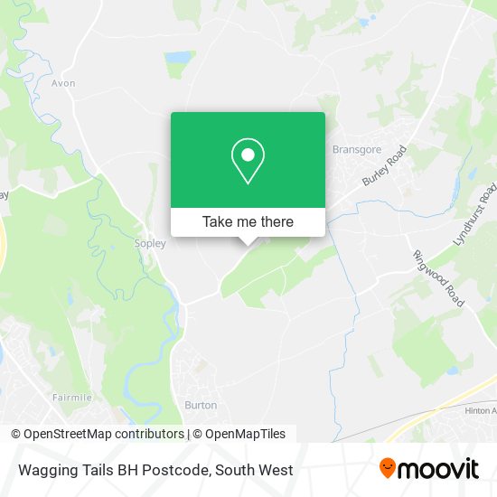 Wagging Tails BH Postcode map