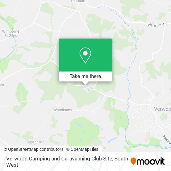 Verwood Camping and Caravanning Club Site map