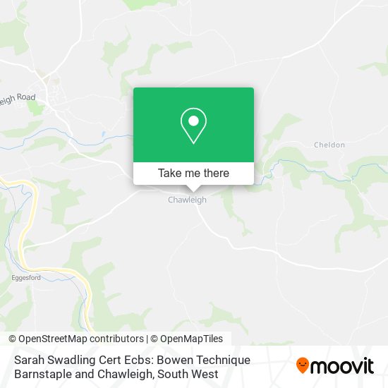 Sarah Swadling Cert Ecbs: Bowen Technique Barnstaple and Chawleigh map