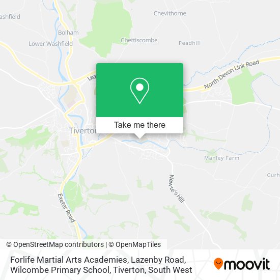 Forlife Martial Arts Academies, Lazenby Road, Wilcombe Primary School, Tiverton map