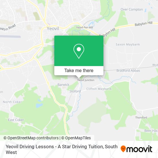 Yeovil Driving Lessons - A Star Driving Tuition map