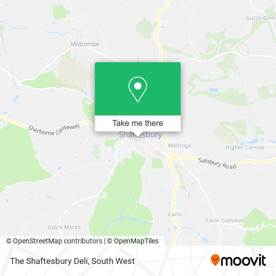 The Shaftesbury Deli map