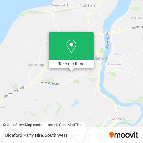 Bideford Party Hire map