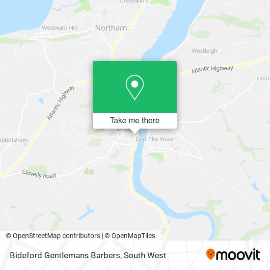 Bideford Gentlemans Barbers map