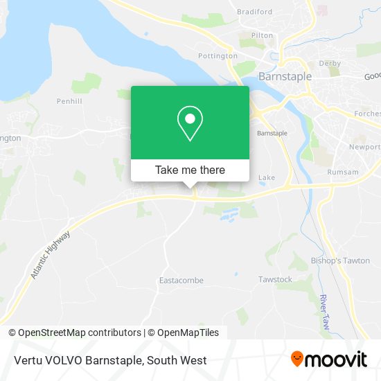 Vertu VOLVO Barnstaple map