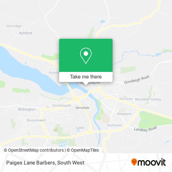 Paiges Lane Barbers map