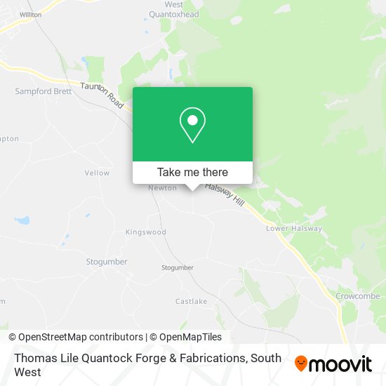 Thomas Lile Quantock Forge & Fabrications map