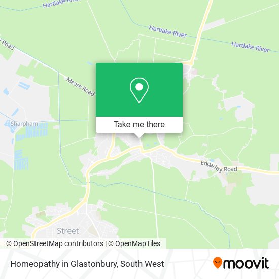 Homeopathy in Glastonbury map