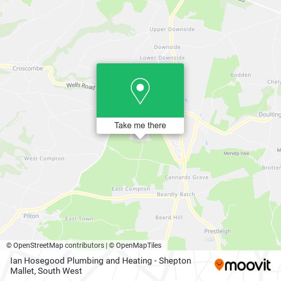 Ian Hosegood Plumbing and Heating - Shepton Mallet map