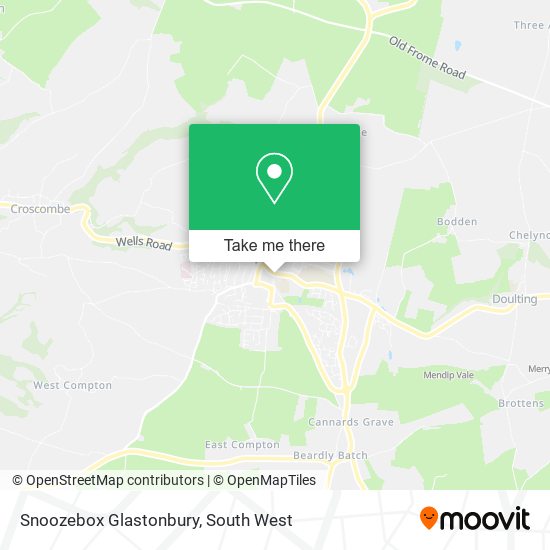 Snoozebox Glastonbury map
