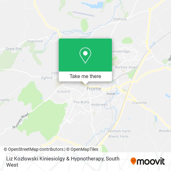 Liz Kozlowski Kiniesiolgy & Hypnotherapy map