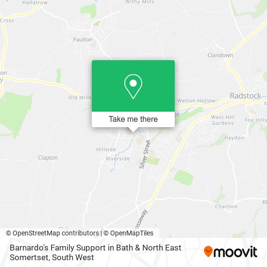 Barnardo's Family Support in Bath & North East Somertset map