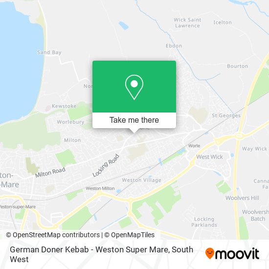 German Doner Kebab - Weston Super Mare map