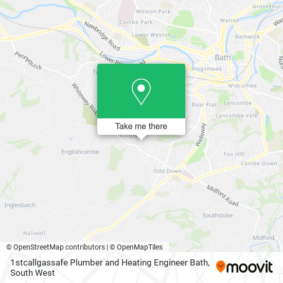 1stcallgassafe Plumber and Heating Engineer Bath map