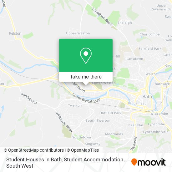 Student Houses in Bath, Student Accommodation. map