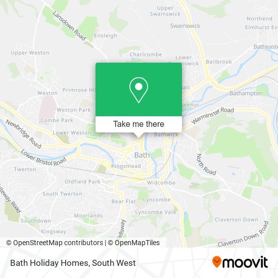 Bath Holiday Homes map