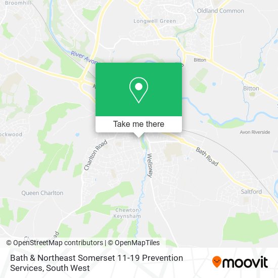 Bath & Northeast Somerset 11-19 Prevention Services map