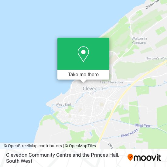 Clevedon Community Centre and the Princes Hall map