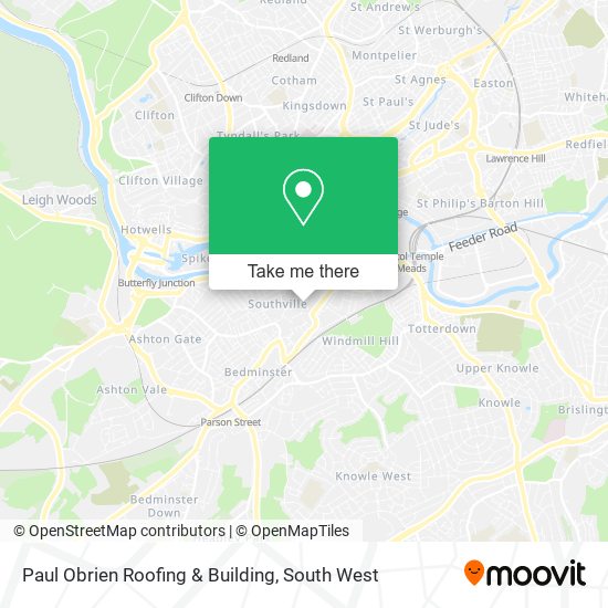 Paul Obrien Roofing & Building map