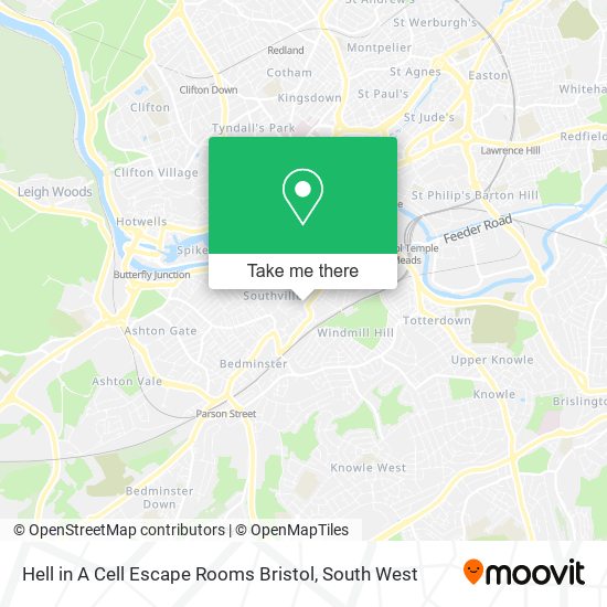 Hell in A Cell Escape Rooms Bristol map