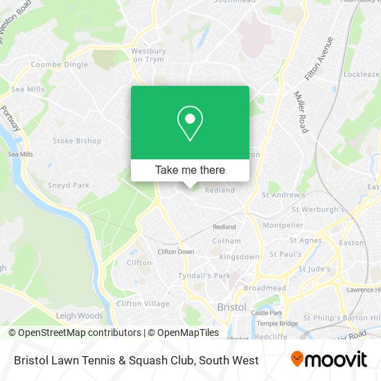 Bristol Lawn Tennis & Squash Club map
