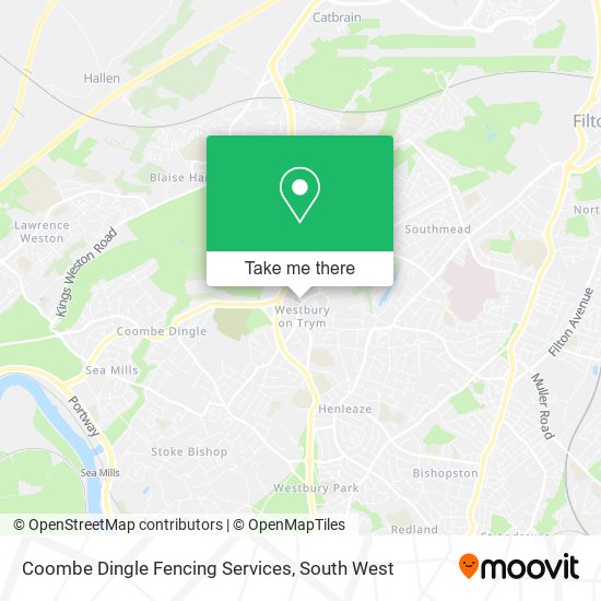 Coombe Dingle Fencing Services map