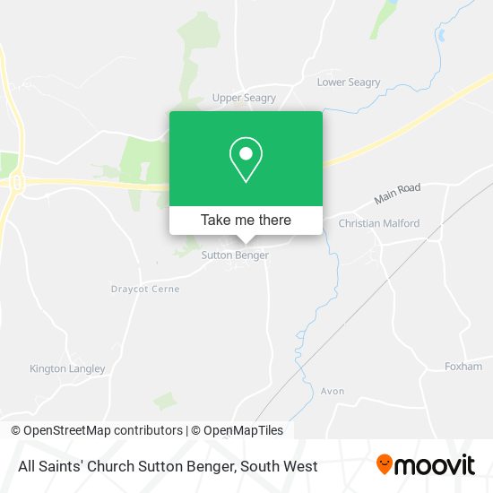 All Saints' Church Sutton Benger map