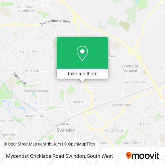 Mydentist Cricklade Road Swindon map