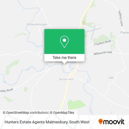 Hunters Estate Agents Malmesbury map