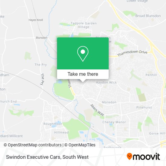 Swindon Executive Cars map